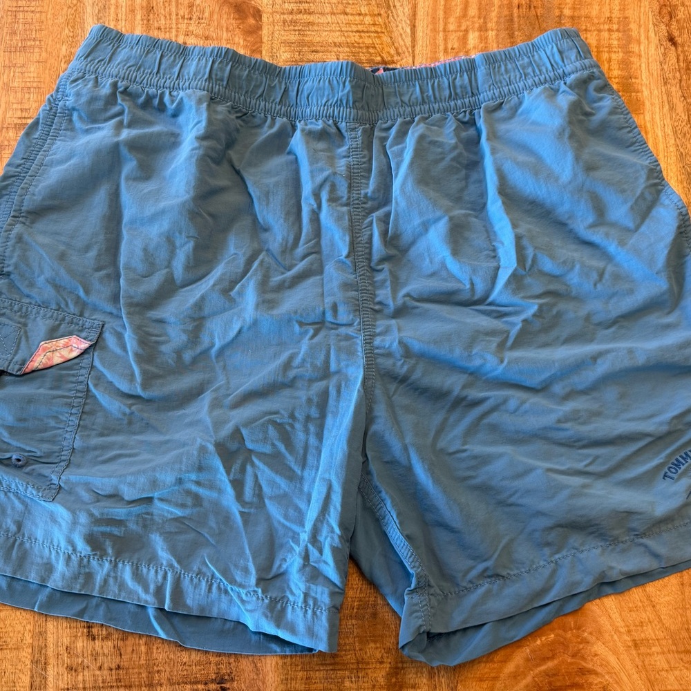 Vintage Tommy Bahama Light Blue Men's Swim Trunks Large
